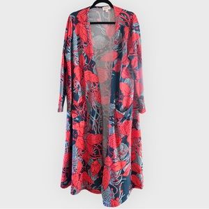 Lularoe Sarah flowered long cardigan/duster